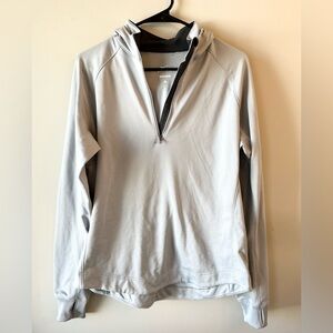 Nike Women's Dri-Fit Quarter Running Zip Up with Hood Light Blue/Grey Size XL